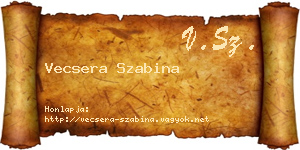 Vecsera Szabina névjegykártya